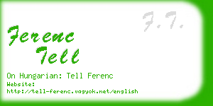 ferenc tell business card